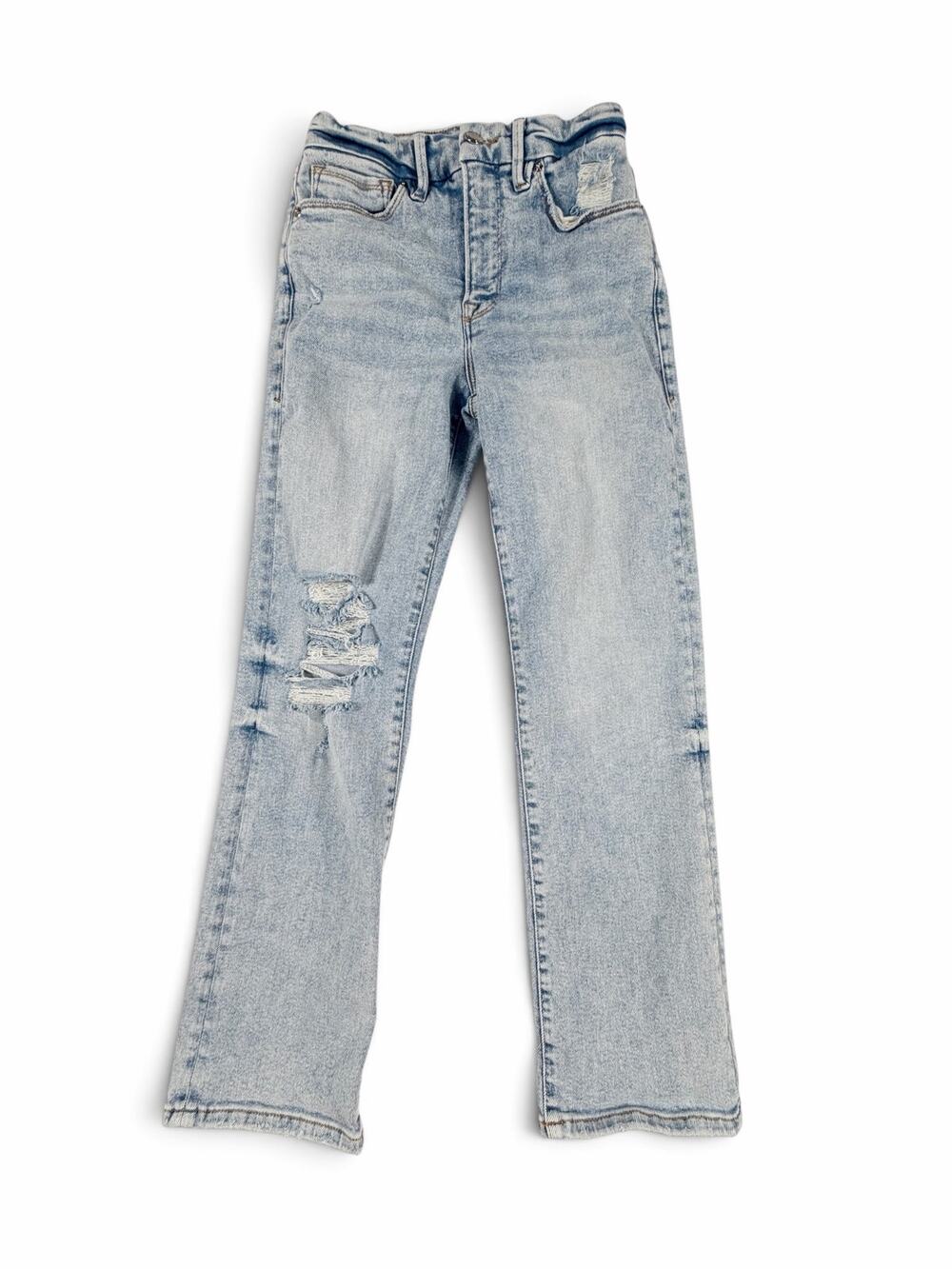 Good American Good Legs Straight Distressed Jeans Indigo401 Size 4 / 27